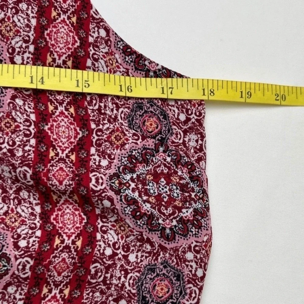Pink Republic Womens Mini Dress Burgundy Red Size M Boho Festival Summer Peasant